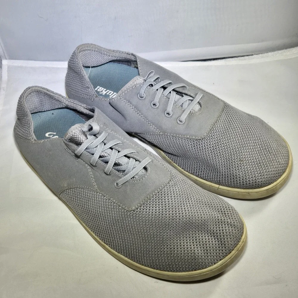 Olukai Nohea Moku Size 11.5 Men's Gray‎ Mesh Outdoor Boat Shoes Clay Tapa